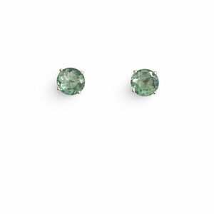 Sterling Silver Aquamarine Stud Earrings New